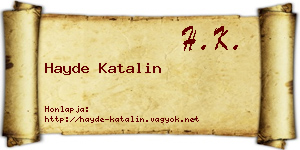 Hayde Katalin névjegykártya